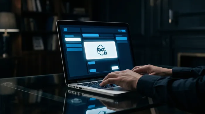 Dalawang smartphone na nakapatong sa isang madilim na ibabaw, na konektado sa pamamagitan ng isang digital na link, na nagpapakita ng mga icon ng tawag at isang profile ng user na may mga simbolo ng pagmemensahe.