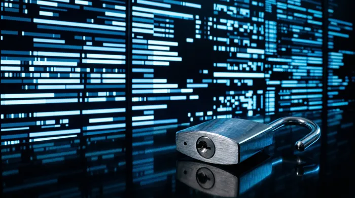 Isang kamay na may hawak na smartphone na nagpapakita ng mga chat bubble na may visual effect ng mga guhit ng asul na ilaw at mga energetic na spark sa isang itim na background.