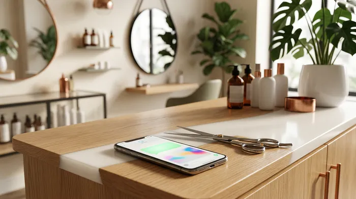 Isang smartphone na nagpapakita ng isang messaging application na nakapatong sa isang marmol na mesa sa tabi ng isang papel na may sulat-kamay na listahan ng mga gawain at isang lapis.